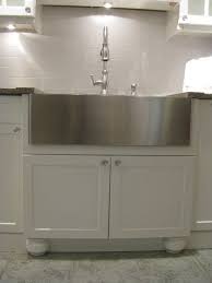 Protruding Cabinet Under Farmhouse Apron Sink Apron Front Kitchen Sink Kitchen Sink Design Stainless Steel Farmhouse Sink