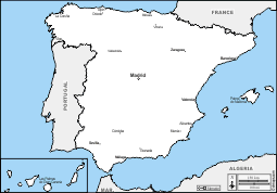 The country is surrounded by the mediterranean sea on its east. Spain Free Maps Free Blank Maps Free Outline Maps Free Base Maps