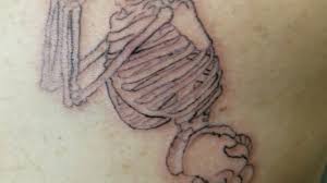 These skeleton tattoos may show only certain parts such as the mandible, femur, are vertebrae of the spine. Praying Skeleton Tattoo By Boris Kuryakin On Male Right Upper Back September 27 2017 Youtube