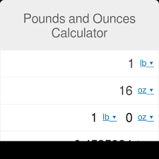Pounds And Ounces Calculator