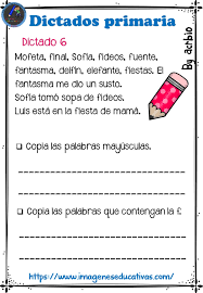 20 Dictados Para Primaria 1º 2º Y 3º Ciclo 6 Imagenes Educativas