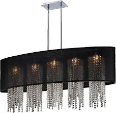 45 W Oval Shaded Crystal Strand Chandelier Soho 626a Black Lighting Lights Chandelier