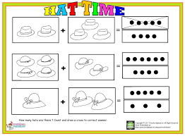 Hats Addition Worksheet Worksheets For Kids Beginning Sounds Worksheets Numbers Kindergarten