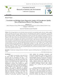 Multiple linear regression allows you to determine the linear relationship between a dependent variable (y) and a series of independent variables (x1, x2, x3 stepwise regression analysis. Pdf Correlation And Multiple Linear Regression Analysis Of Groundwater Quality Data Of Bardhaman District West Bengal India Dr Asit Kumar Batabyal Academia Edu