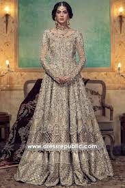 Maria B Bridal Lehenga 2018 In Champagne Buy In Uk Usa Canada Asian Bridal Dresses Bridal Dress Design Pakistani Bridal Dresses