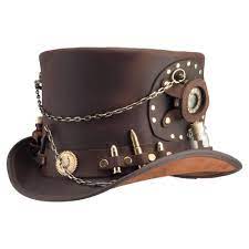 Time Port Steampunk Top Hat Leather Top Hat Steampunk Top Hat Womens Fashion Jackets