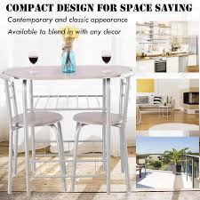 Choose from contactless same day delivery, drive up and more. Silver Natural Giantex 3 Piece Dining Set Compact 2 Chairs And Table Set With Metal Frame And Shelf Storage Bistro Pub Breakfast Space Saving For Apartment And Kitchen Furniture Kitchen