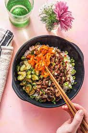 Beef Bibimbap Rice Bowls Recipe Hellofresh Recipe Hello Fresh Recipes Rice Bowls Recipes Bibimbap Recipe
