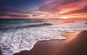 It is very popular to decorate the background of mac, windows, desktop or android device beautifully. Wallpaper Sea Beach Sunset Beach Sea Sunset Pink Seascape Beautiful Images For Desktop Section Pejzazhi Download