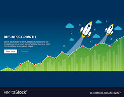 Rocket Flying On Chart Of Growth Business Growth