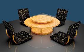 Due to the small size, and the fact that the table's legs can often be removed, these dining sets are great for people who are trying to save space. Dining Room Set Japanese Style Bettak 3d Cad Model Library Grabcad