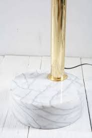 Pair vintage brass & marble lamps frosted glass shade hanging crystals. Vintage Brass And Marble Three Arm Arc Floor Lamp At 1stdibs