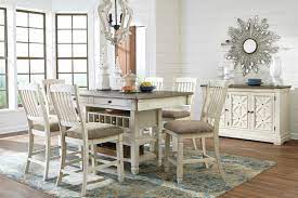 Customize the two cabinets to fit your. The Bolanburg Antique White 8 Pc Reclining Dining Room Counter Table 6 Upholstered Barstools Dining Room Server Available At Elegant Interiors With Four Locations To Serve You