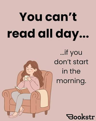 You Can't Read All Day… Or Can You? Every reader knows the secret to finishing a book in one day starts with the first page over morning coffee. ☕ #booklovers #readingmarathon #coffee