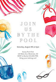 You can write the invitation inside the blank space. Pool Party Invitation Templates Free Greetings Island