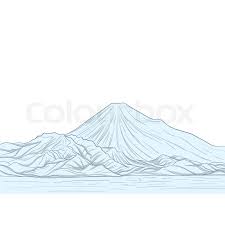 Mount Fuji Isolated Drawing Stock Stock Vector Colourbox It is japan's highest mountain at 3,776 meters, and has almost all climbers of the yoshida trail start from the subaru line 5th station. mount fuji isolated drawing stock