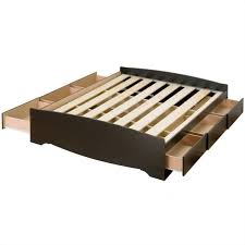 Headboard has a storage with three sliding doors and the floating nightstands. Kingfisher Lane Contemporary Composite Wood Storage Platform Bed Queen Black Walmart Com Walmart Com