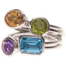 Savvy Cie Sterling Silver Semi Precious Gemstone Stacking Ring Set 60 Liked On Polyvor Gemstone Stacking Ring Precious Stones Rings Stacking Ring Set
