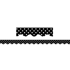 Black And White Dots Border Black Mini Polka Dots Border Trim Teacher Created Resources Polka Dots Board Decoration