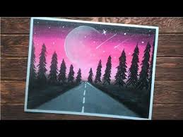 Pemandangan alam indonesia gunung bromo dekstop wallpapers. Cara Mudah Menggambar Pemandangan Malam Pohon Dan Jalan Gambar Menggunakan Crayon Youtube Pemandangan Cat Air Lukisan Mudah Seni