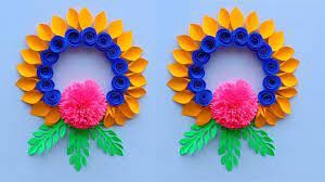Diy Paper Flower Wall Hanging Wall Decoration Ideas Diy Art And Craft B Paper Flower Decor Paper Flower Wall Diy Paper Flower Wall