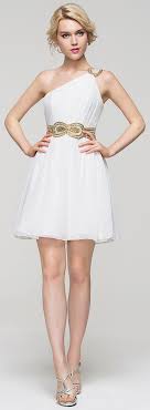 Us 107 00 A Line Princess One Shoulder Short Mini Chiffon Homecoming Dress With Ruffle Beading Sequins Jj S House