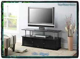 Shop wayfair for all the best flat panel mount tv stands. Black Tv Stand Media Entertainment Center 42 50 60 Inch Flat Screen Television Console Storage Furniture