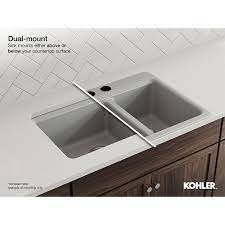 Thanks to reader maire on save the pink bathrooms, who alerted us to this site — faucets & fixtures overstock — as a good potential place to vintage vintage kohler kitchen and bathroom sinks, faucets. Sea Salt Kohler K 6625 Ff Iron Tones Smart Divide Self Rimming Or Undercounter Kitchen Sink Tools Home Improvement Kitchen Sinks Guardebem Com