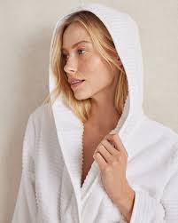 Organic Cotton Ribbed Terry Hooded Robe
