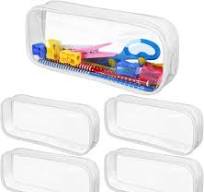 5 Pack Clear PVC Zipper Pencil Pouch, Pen Pencil Case Makeup Pouch, Large  Capacity Pencil Bag for Office Stationery Travel Storage (White)