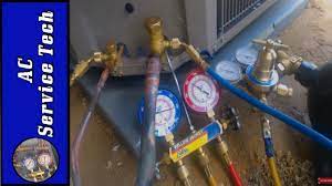 Hvac Pressure Testing A Refrigerant Line With Nitrogen Youtube