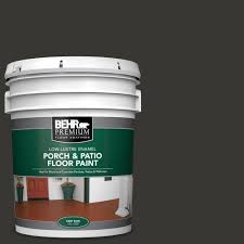 Behr Premium 5 Gal Black Low Lustre Enamel Interior Exterior Porch And Patio Floor Paint