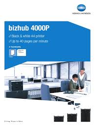 ©2018 konica minolta business solutions (thailand) co., ltd. Bizhub 4000p Datasheet Printer Computing Computer Network