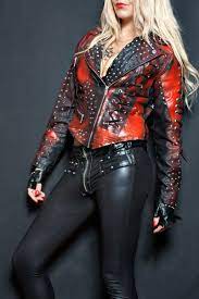 Women S Multi Color Biker Genuine Leather Silver Small Studded Cropped Jacket Leather Jackets Women Real Leather Jacket Leather Jacket Black