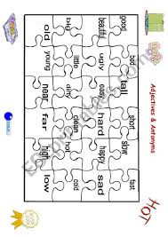Free worksheets to promote the understanding of fraction identification. Adjectives And Antonyms Puzzle Part 1 Esl Worksheet By Ivi84
