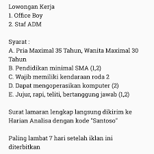 Check spelling or type a new query. Lowongan Kerja Di Koran Analisa Hari Ini Info Seputar Kerjaan