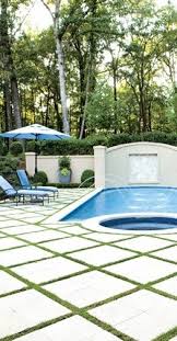 Large Diamond Pavers By Pool Backyard Outdoor Pavers Backyard Pool