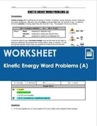 Worksheet Kinetic Energy Ke Word Problems Part 1 Word Problems Gravitational Potential Energy Potential Energy