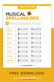 Musical Spelling Bee Music Theory Worksheets Learn Music Theory Music Theory Piano