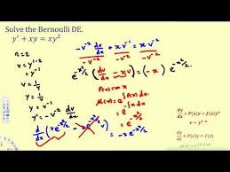 Solve A Bernoulli Differential Equation 1 Differential Equations Differential Equations Equations Solving