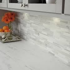 Daltile Stone Decor Glacier 12 In X 14 In X 10 Mm Marble Linear Mosaic Tile 1 S Gray Kitchen Backsplash Marble Backsplash Kitchen Kitchen Backsplash Designs