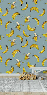 Banana Wall Mural From Happywall Pattern Wallmural Kids Yellow Happywall Wallmurals Wallpaper Banana Kitchen Wallpap Banana Wallpaper Wallpaper Mural