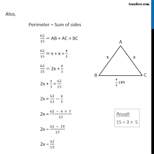 How do you calculate the angle of an isosceles triangle? Ex 2 2 3 The Base Of An Isosceles Triangle Is 4 3 Cm The Perimeter