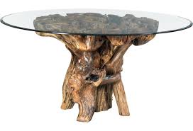 Turn your rustic bedroom or cabin dining room into a lodge looking showplace. Hammary Hidden Treasures Rustic Root Ball Dining Table With Tempered Glass Top Stoney Creek Furniture Dining Tables