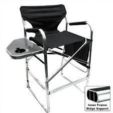Deluxe Tall Folding Directors Chair Foldable Chair With Side Table And Cup Holder Xl Comfort Design Learn Mo Foldable Chairs Directors Chair Camping Chairs