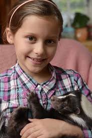 Marden girl Harriet Cooper's shyness cured by pet skunk taken in by petting  zoo owner mum Maria Cooper