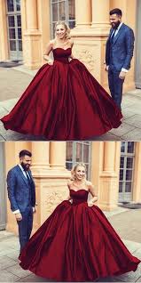 Wine Red Satin Sweetheart Ball Gowns Wedding Dresses Prom Burgundy Wedding Dress Red Wedding Dresses Ball Gown Wedding Dress