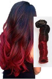 To apply, remove the backing from the weft exposing the polyurethane and lay a Black To Red Colorful Clip In Human Hair Extensions Blog02 Red Hair Extensions Dip Dye Hair Human Hair Extensions