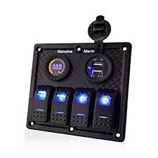 Free shipping every day, no minimum at cj pony parts Buy 4 Gang Rocker Switch Panel With 12v Digital Voltmeter Display 5v 2 1a Dual Usb Port 12v 24v Led Blue Lighted Onoff Switches For Rv Truck Off Road Vehicles Boat Online In India