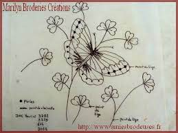 patron broderie papillon a broder sur bavoir jeux de coloriage